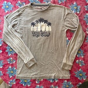 The Gulf 🌴 Graphic Long Sleeve Light Gray Tee Valani Size Medium Orange Beach AL